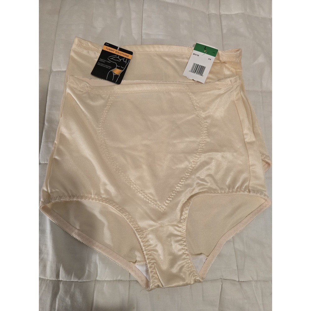 Bali 2 PACK Women's Shapewear‎ Brief Tummy Control Panty Nude/Cream Size Large